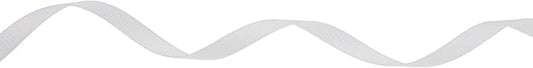 Solid Grosgrain Ribbon 25 Yard Each Roll 100% Polyester Woven Edge (1/4", White)