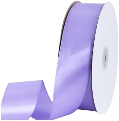 TONIFUL 1-1/2 Inch (40mm) x 100 Yard Lavender Light Purple Wide Satin Ribbon Solid Fabric Ribbon for Gift Wrapping Chair Sash Valentine's Day Wedding Birthday Party Decoration Craft Sewing Halloween