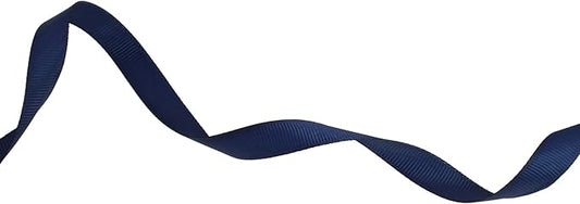Solid Grosgrain Ribbon 25 Yard Each Roll 100% Polyester Woven Edge (3/8", Dark Blue)