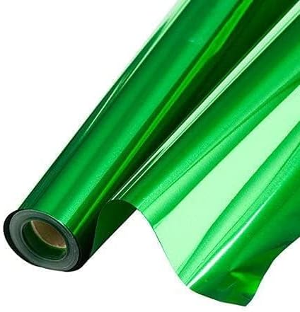 PMU Gift Wrap Mylar Roll Metallic Green 2-sided, 48 Inches X 50 Ft Roll 1.4 Mil Highly Reflective Mylar Film, Great for Gifts, Birthdays, Christmas, Baskets, Arts & Crafts