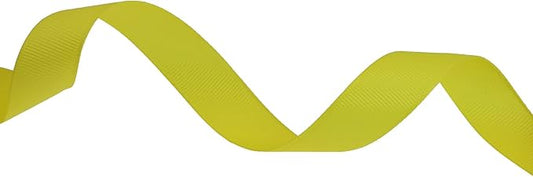 Solid Grosgrain Ribbon 25 Yard Each Roll 100% Polyester Woven Edge (1", Yellow)