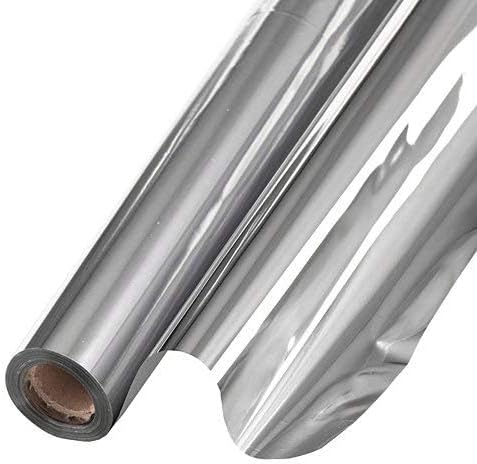 PMU (2 Gift Wrap Mylar Roll Metallic Silver 2-sided, 24 Inches X 8.3 Ft Roll 1.4 Mil Highly Reflective Mylar Film, Great for Gifts, Birthdays, Christmas, Baskets, Arts & Crafts