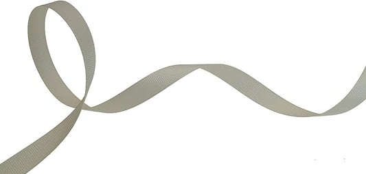 Solid Grosgrain Ribbon 25 Yard Each Roll 100% Polyester Woven Edge (3/8", Beige)