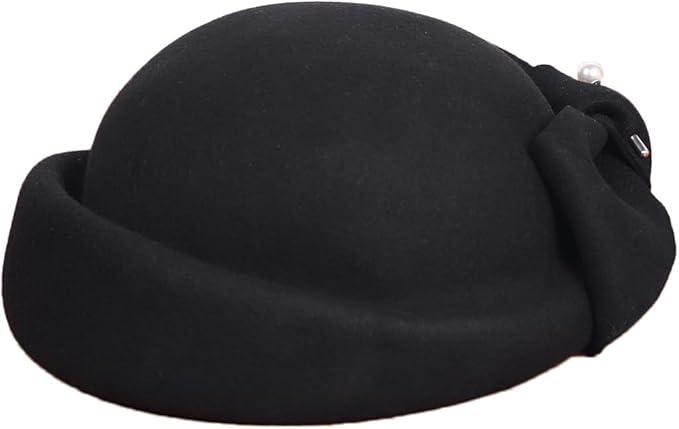 Women Wool Felt Ribbon French Fashion Vintage Millinery Beret Hats Top Cap Ladies Party Wedding Fedoras Chapeau