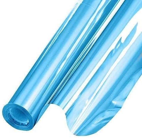 PMU (2 Gift Wrap Mylar Roll Metallic Baby Blue 2-sided, 24 Inches X 8.3 Ft Roll 1.4 Mil Highly Reflective Mylar Film, Great for Gifts, Birthdays, Christmas, Baskets, Arts & Crafts