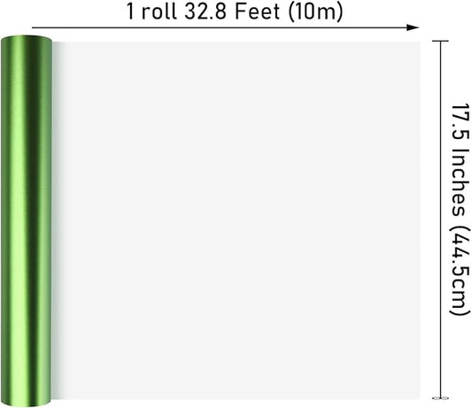NESCCI Matte Metal Light Green Wrapping Paper, Solid Color Paper,Gift Wrapping Paper,Perfect for Wedding,Valentine's Day,Birthday, Christmas,Baby Shower,DIY Bouquet (17.5 Inches X 32.8 Feet)