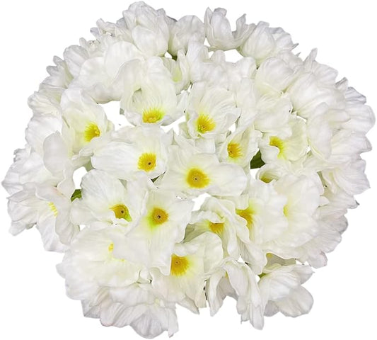 10 PCS High Quaulity Fresh Artificial Mini Real Touch PU/ latex Corn Poppies Decorative Silk fake artificial poppy flowers for Wedding holiday Bridal Bouquet Home Party Decor bridesmaid (White)