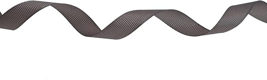 Solid Grosgrain Ribbon 25 Yard Each Roll 100% Polyester Woven Edge (3/8", Gray)
