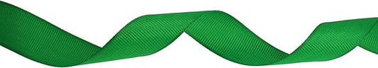 Solid Grosgrain Ribbon 25 Yard Each Roll 100% Polyester Woven Edge (3/4", Green)