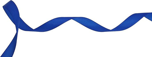 Solid Grosgrain Ribbon 25 Yard Each Roll 100% Polyester Woven Edge (5/8", Royal Blue)