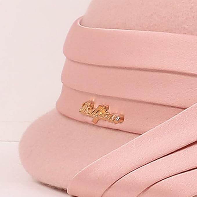 Women Wool Felt Ribbon French Fashion Vintage Millinery Beret Hats Top Cap Ladies Party Wedding Fedoras Chapeau