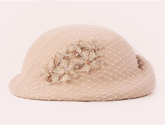 Women Wool Felt Ribbon French Fashion Vintage Millinery Beret Hats Top Cap Ladies Party Wedding Fedoras Chapeau