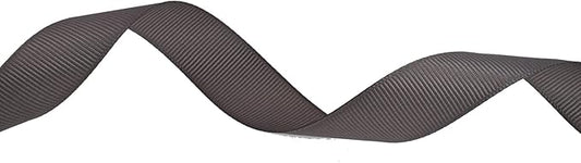 Solid Grosgrain Ribbon 25 Yard Each Roll 100% Polyester Woven Edge (1", Gray)