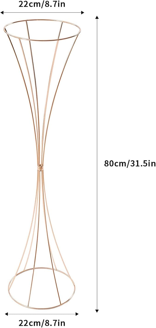 10 Pcs Gold Centerpieces for Table Wedding, 31.5 Inch Metal Wedding Flower Vase Large Gold Flower Stand for Party Decorations and Event Decorations 8.7 x 8.7 x 31.5 Inch