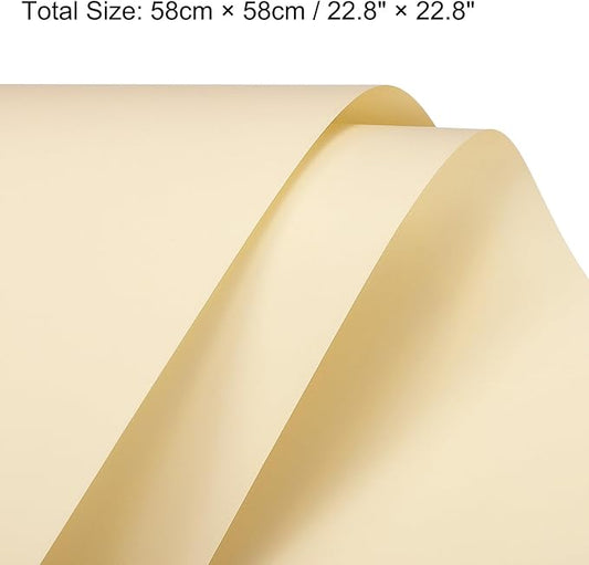 MECCANIXITY Pearlescent Film Flower Wrapping Paper 22.8x22.8 Inch Waterproof for DIY Crafts, Gift/Gift Box Packaging Cream Color Pack of 20