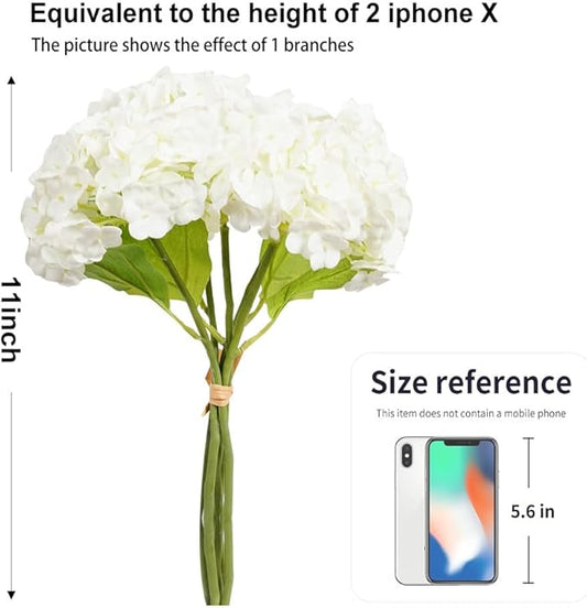 Melorca&Guilla Artificial Flowers,24Pcs 13.5inch White Tulips Fake Flowers,Real Touch Faux Flowers, Spring Décor Fake Tulips for Wedding Kitchen Shop Office Home Décor (10, White Hydrangea)