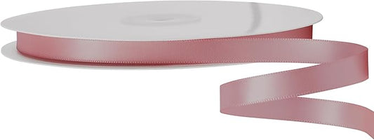 LIUYAXI Rose Gold Satin Ribbon, Double Faced 1/2" X Continuous 25 Yards Ribbons Perfect for Gift Wrapping Bows Bouquet Wedding Craft and More