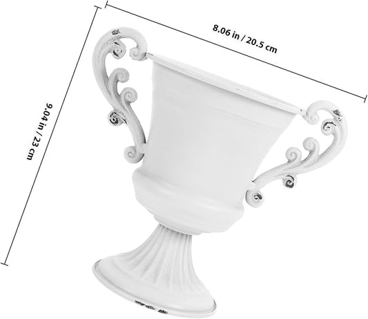 Ciieeo Retro High-Footed Trophy Vase Decorative Pedestal Planter for Indoor Outdoor Use Elegant Floral Arrangement Urn for Garden Wedding Centerpieces and Home Decor