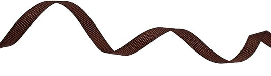 Solid Grosgrain Ribbon 25 Yard Each Roll 100% Polyester Woven Edge (1/4", Coffee)