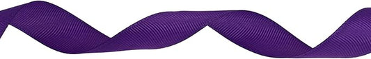 Solid Grosgrain Ribbon 25 Yard Each Roll 100% Polyester Woven Edge (3/4", Purple)