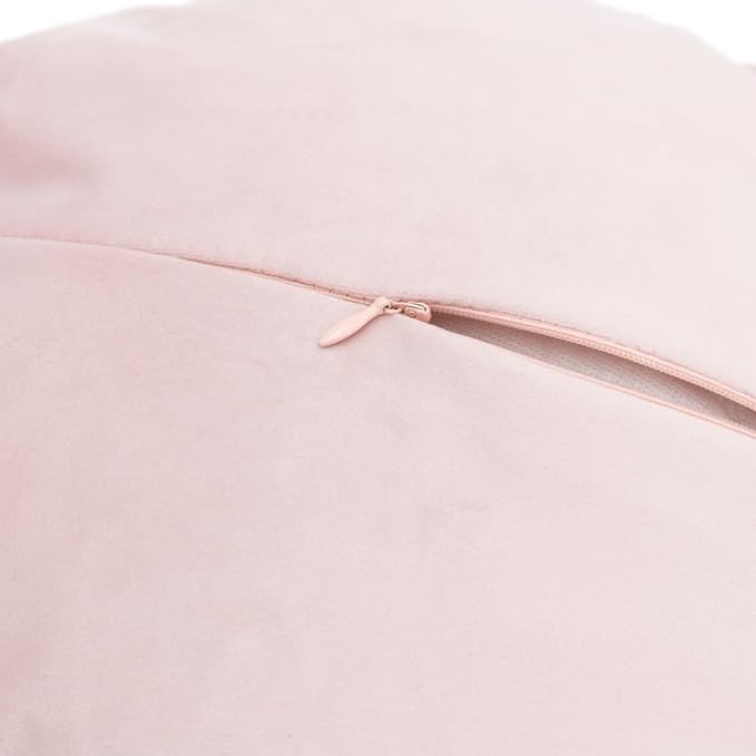 Handmade 3D Flower Throw Pillow Cover Blush Pink Decorative Floral Accent Pillow Case Cute Round Velvet Cushion for Bed Couch Car Chair Bedroom Boho Farmhouse Home Decor Gift 12Inch Rose Gold