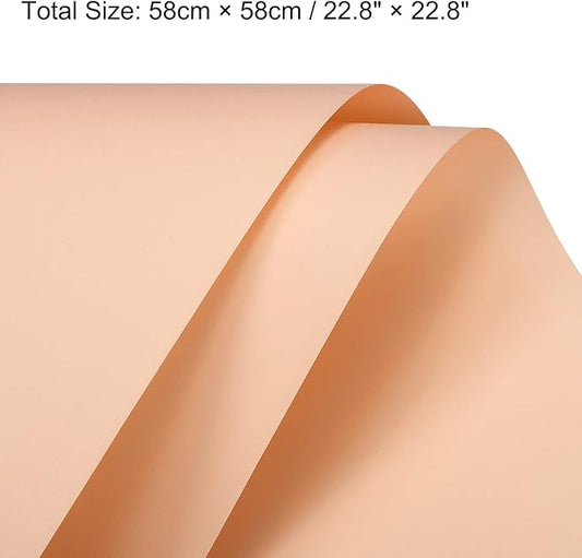 MECCANIXITY 20 Pcs Flower Wrapping Paper 22.8x22.8 Inch Waterproof Florists Wrapping Paper for Florist Bouquet Supplies, DIY Crafts, Gift/Gift Box Packaging Light Orange