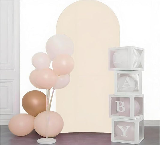 7.2FT Beige Wedding Arch Cover, Beige 7.2FT Arch Backdrop Cover,Chiara Covers for Wedding Birthday Party Celebration Decor