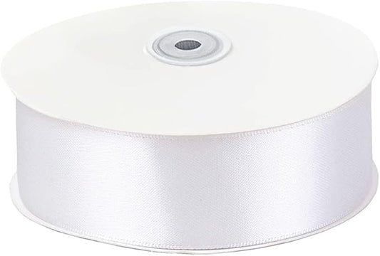 LIUYAXI White Double Faced Satin Ribbon, 1-1/2" X Continuous 25 Yards, Ribbons Perfect for Gift Wrapping Wedding Bouquet Decor DIY Craft Bow Making & Other Projects