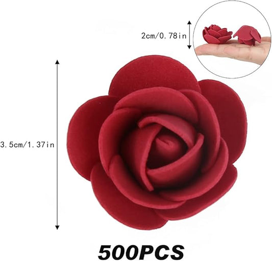 500pcs Burgundy Mini Foam Rose Heads, Artificial Foam Flower Bulk Fake Flower for DIY Crafts Wedding Bouquets Baby Shower Centerpieces Floral Arrangements Party Home Decorations(Burgundy)