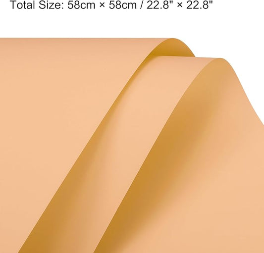 MECCANIXITY Pearlescent Film Flower Wrapping Paper 22.8x22.8 Inch Waterproof for DIY Crafts, Gift/Gift Box Packaging Cream Orange Pack of 20