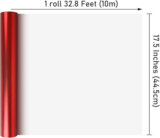 NESCCI Matte Metal Red Wrapping Paper, Solid Color Paper,Gift Wrapping Paper,Perfect for Wedding,Valentine's Day,Birthday, Christmas,Baby Shower,DIY Bouquet (17.5 Inches X 32.8 Feet)