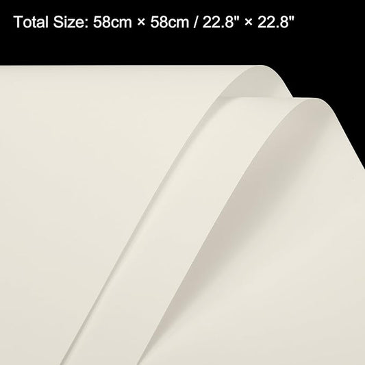 MECCANIXITY Pearlescent Film Flower Wrapping Paper 22.8x22.8 Inch Waterproof for DIY Crafts, Gift/Gift Box Packaging Light Beige Pack of 10