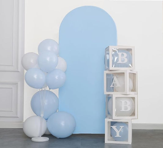 6.6 FT Arch Backdrop Cover, JFDYDM Baby Blue Wedding Arch Cover 6.6 FT, Baby Blue Chiara Backdrop Covers for Party Baby Shower Birthday