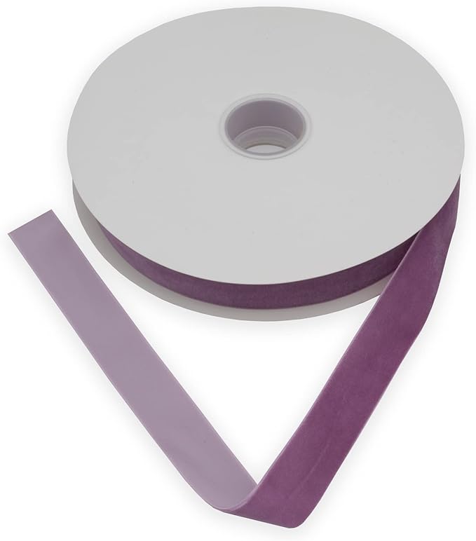 Nylon Velvet Ribbon Single Faced,1 Inch X 25Yards Spool (Purple)