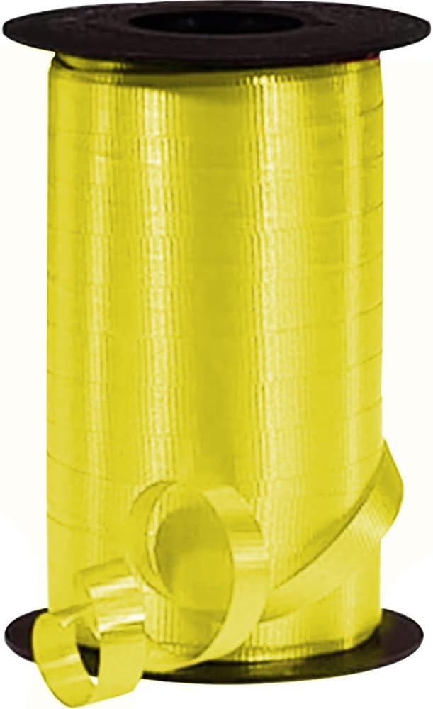 PMU Curling Ribbon - Crimped Texture Curling Ribbons for Gift Box Wrapping, Florist Flowers, Birthday Party Decorations, Festival Art Craft & Christmas Décor - Daffodil 3/8 Inch X 250 Yards, Pkg/1