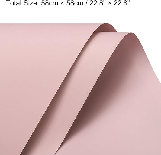 MECCANIXITY 10 Pcs Flower Wrapping Paper 22.8x22.8 Inch Waterproof Florists Wrapping Paper for Florist Bouquet Supplies, DIY Crafts, Gift/Gift Box Packaging Gray Pink