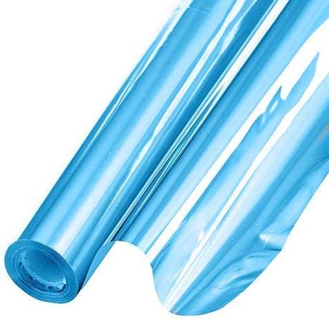 PMU Gift Wrap Mylar Roll Metallic Baby bue 2-sided, 48 Inches X 100 Ft Roll 1.4 Mil Highly Reflective Mylar Film, Great for Gifts, Birthdays, Christmas, Baskets, Arts & Crafts