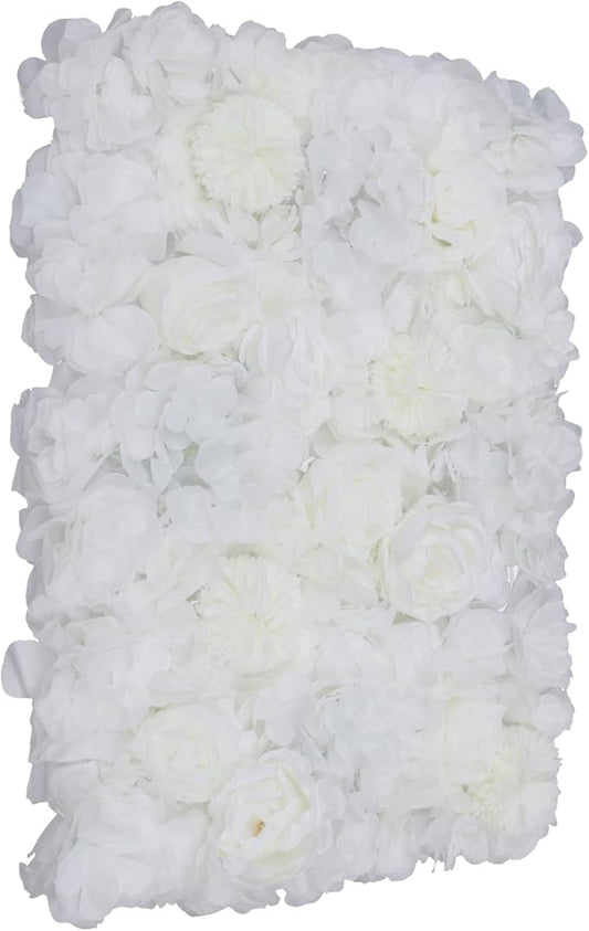 Gdrasuya10 6pcs Realistic Flower Wall Background Artificial Flowers Wall Backdrop Panel 3D Silk Rose Fake Flower Wall Panel Banquet Wedding Party Decor, Photography Background 60 x 40 cm
