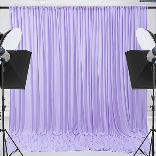 20x10ft Wrinkle Free Lavender Backdrop Curtain for Parties Soft Fabric Drapes Wedding Curtain Backdrop for Birthday Party Decorations Background for Photography 5x10ft,4 Panels