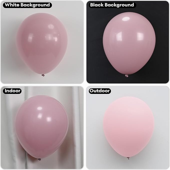 Dusty Pink Balloons Different Sizes, 123 Packs Retro Fog Pink Balloons, Pack of 18 12 10 5 Inch Boho Balloon Garland Arch Kit for Girls Women Birthday Baby Shower Wedding Bridal Valentines Day