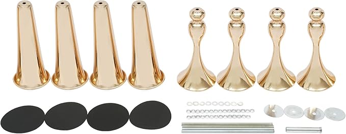 4 Pcs 22" Height Versatile Metal Wedding Centerpieces Vase, Metal Trumpet Vase, Road Lead for Wedding Party Dinner Centerpiece for Anniversary Ceremony Party Birthday Event Decor