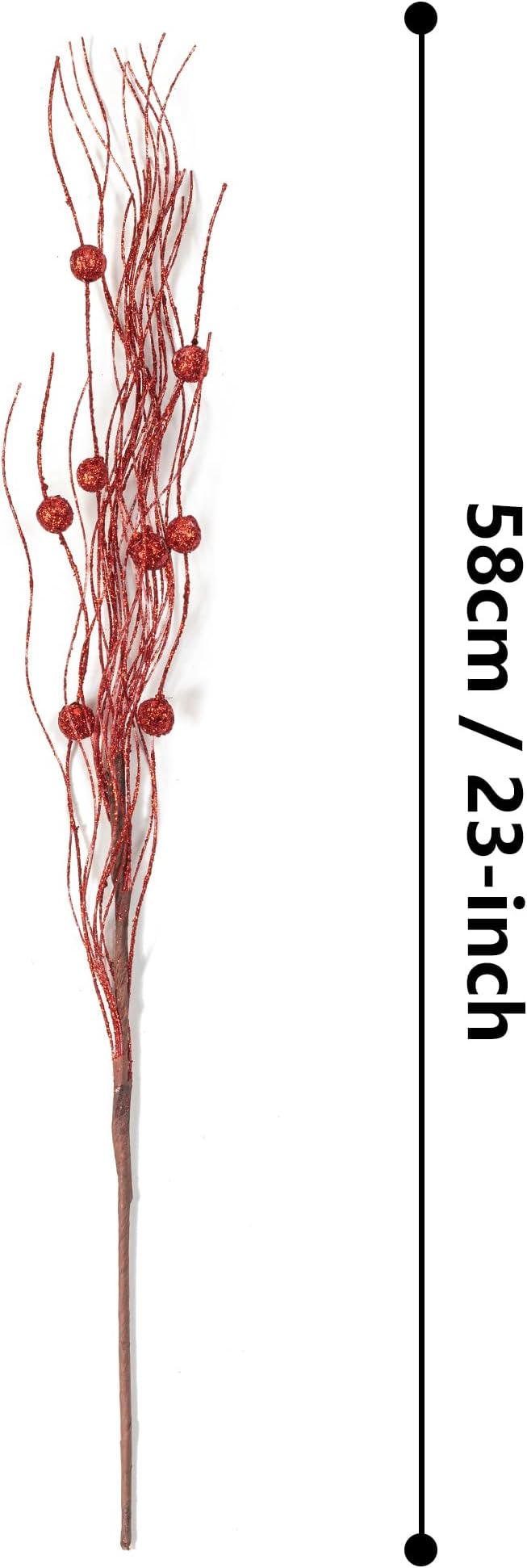 KI Store Red Christmas Tree Picks Sprays Set of 20 Glittered Twigs Decor for Christmas Tree Decoration Topper Floral Arrangement