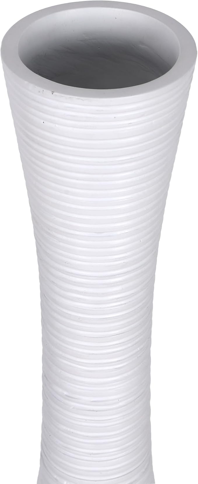 Leewadee Decorative Tall Floor Vase for Living Room Decor, 34 inches, White, Resin