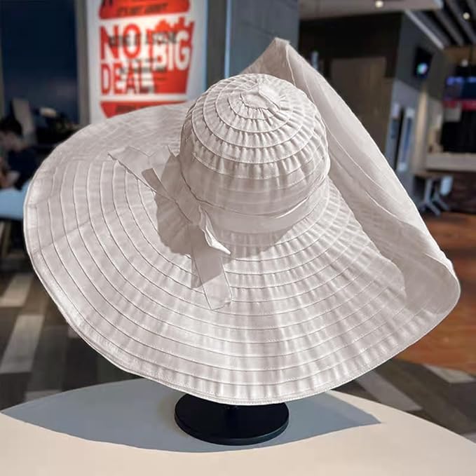 Oversized Sun Hats for Women Extra Large Wide Brim Beach Hat Foldable Roll up Floppy