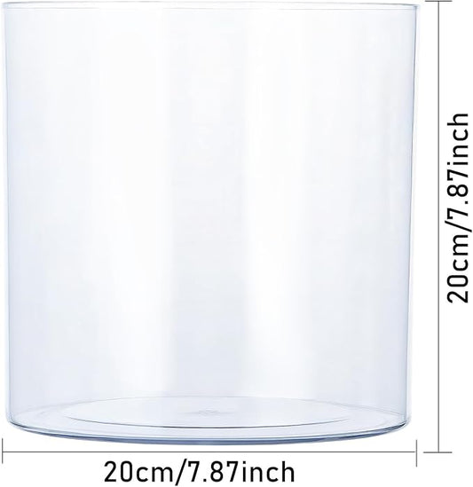 Clear Plastic Vase, Decorative Wide Flower Acrylic Cylinder Vase, Cylinder Vase Floral Container Round Plastic Vases for Home, Wedding Party, Decor, Centerpieces.7.9" x7.9