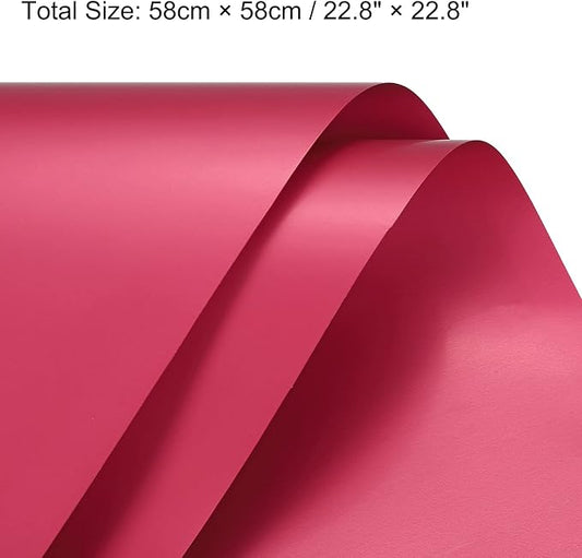 MECCANIXITY 10 Pcs Flower Wrapping Paper 22.8x22.8 Inch Waterproof Florists Wrapping Paper for Florist Bouquet Supplies, DIY Crafts, Gift/Gift Box Packaging Red