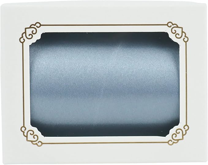 MEEDEE Dusty Blue Satin Ribbon Lux Double Faced Satin Ribbon 3 Inch Dusty Blue Ribbons by 10 Yards French Blue Ribbons for Crafts, Christmas Tree, Flower Bouquet, Weddings, Bow Making