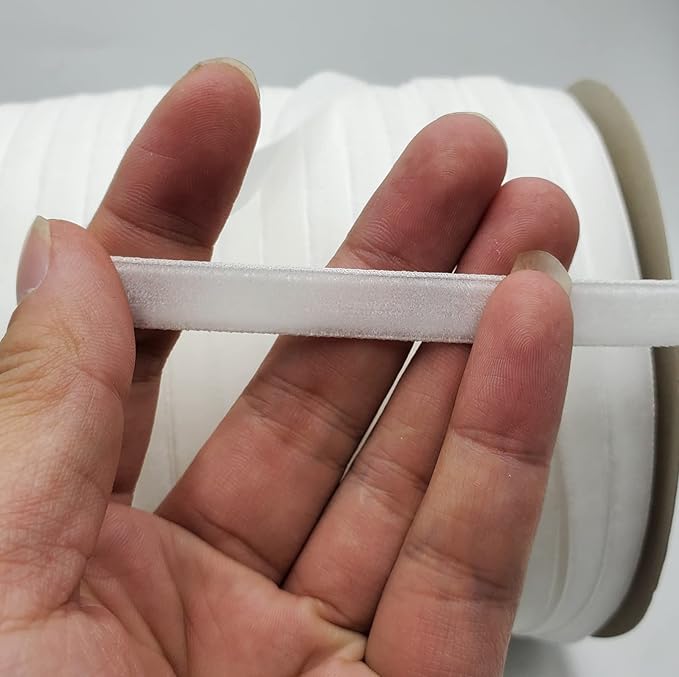 10 Yards White Velvet Ribbon Spool (White, 3/8")