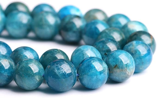 6MM 60PCS Natural Stone Blue Apatite A Grade Loose Beads for Jewelry Making DIY Bracelet