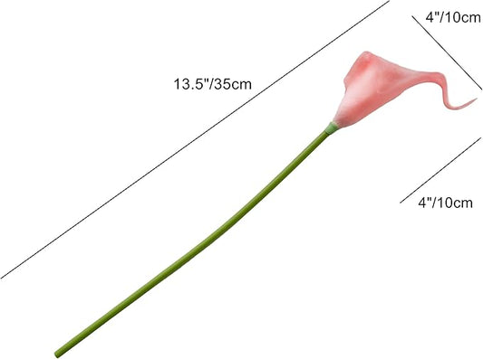 Mandy's PU Light Pink Calla Lily Artificial Flowers 20 Stems 13.5in Faux Realistic Centerpiece for Thanksgiving and Christmas Decorations DIY Bridal Bouquet Home Décor